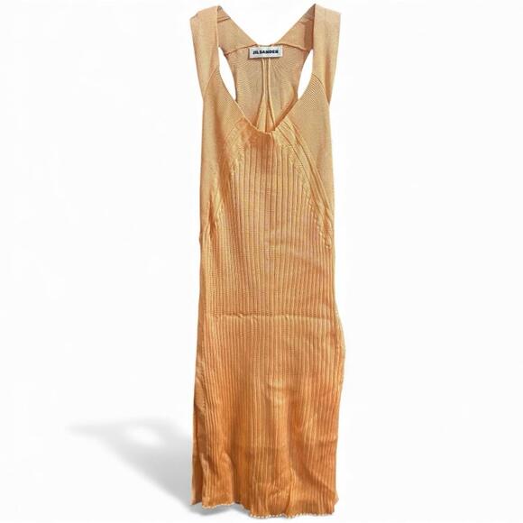NWT Jil Sander Rib Knit Tank Top Tunic Pants Matching Set Sz 6 Peach Orange - Picture 3 of 9
